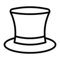 topo chapéu linha ícone Projeto vetor