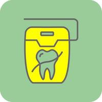 fio dental preenchidas amarelo ícone vetor