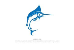 pulando marlin peixe espada para pescador, pesca esportiva, clube de design de logotipo, vetor