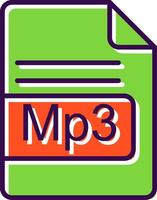 mp3 Arquivo formato preenchidas Projeto ícone vetor