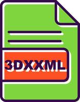 3dxml Arquivo formato preenchidas Projeto ícone vetor
