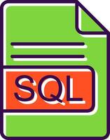 sql Arquivo formato preenchidas Projeto ícone vetor