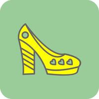 sapatos preenchidas amarelo ícone vetor