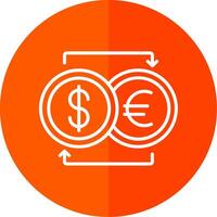 moeda troca linha vermelho círculo ícone vetor