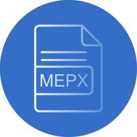 mepx Arquivo formato plano bolha ícone vetor