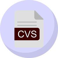 cvs Arquivo formato plano bolha ícone vetor