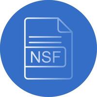 nsf Arquivo formato plano bolha ícone vetor