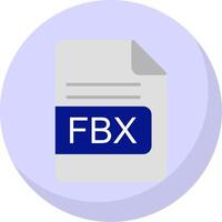 fbx Arquivo formato plano bolha ícone vetor