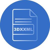 3dxml Arquivo formato plano bolha ícone vetor