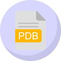 pdb Arquivo formato plano bolha ícone vetor