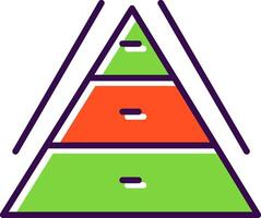 pirâmide gráfico preenchidas Projeto ícone vetor