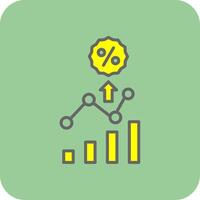 percentagem preenchidas amarelo ícone vetor