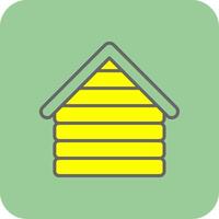 de madeira casa preenchidas amarelo ícone vetor