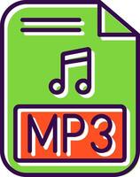 mp3 preenchidas Projeto ícone vetor