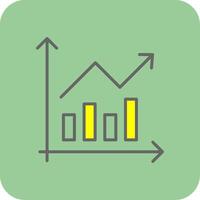 Barra gráfico preenchidas amarelo ícone vetor