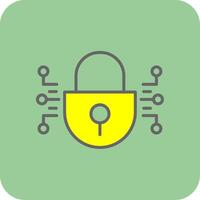 cyber segurança preenchidas amarelo ícone vetor