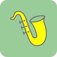 saxofone preenchidas amarelo ícone vetor