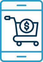 conectados azul dois cor compras linha azul dois cor ícone vetor