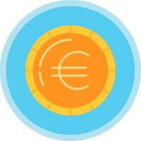 euro moeda plano multi círculo ícone vetor