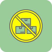 Proibido placa preenchidas amarelo ícone vetor