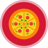 pizza plano multi círculo ícone vetor