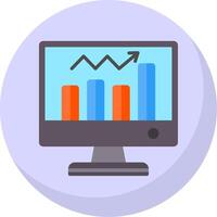 analytics plano bolha ícone vetor