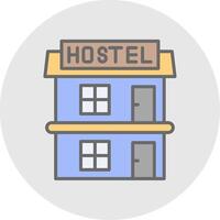 Hostel linha preenchidas luz ícone vetor