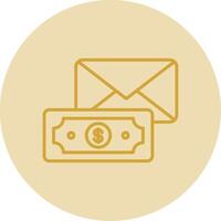 envelope linha amarelo círculo ícone vetor