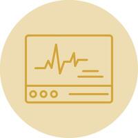 ecg monitor linha amarelo círculo ícone vetor