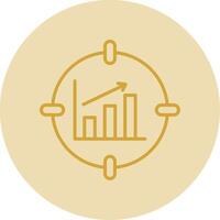 dados analytics linha amarelo círculo ícone vetor