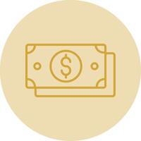 dólar conta linha amarelo círculo ícone vetor