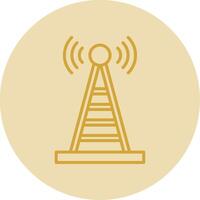 rádio torre linha amarelo círculo ícone vetor
