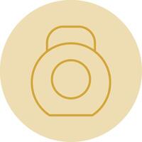 kettlebell linha amarelo círculo ícone vetor