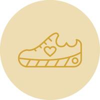 sapatos linha amarelo círculo ícone vetor