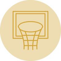 basquetebol aro linha amarelo círculo ícone vetor