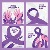 postagens de mídia social do dia mundial do câncer vetor