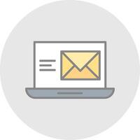 o email linha preenchidas luz ícone vetor