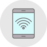 Wi-fi sinal linha preenchidas luz ícone vetor