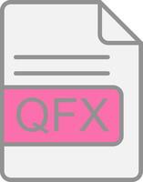 qfx Arquivo formato linha preenchidas luz ícone vetor