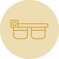 inteligente óculos linha amarelo círculo ícone vetor