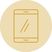 Smartphone linha amarelo círculo ícone vetor
