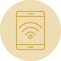 Wi-fi linha amarelo círculo ícone vetor