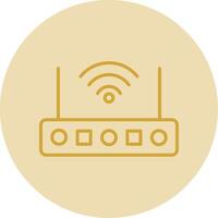 Wi-fi roteador linha amarelo círculo ícone vetor