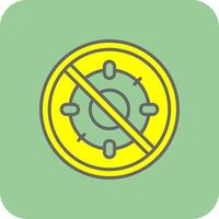 Proibido placa preenchidas amarelo ícone vetor