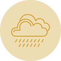 chuva linha amarelo círculo ícone vetor