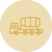 cimento caminhão linha amarelo círculo ícone vetor