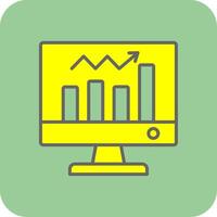 analytics preenchidas amarelo ícone vetor