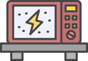 microondas linha preenchidas luz ícone vetor