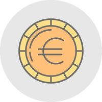 euro moeda linha preenchidas luz ícone vetor
