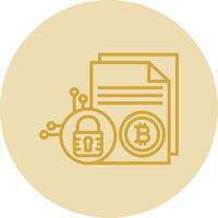 bitcoin tecnologia linha amarelo círculo ícone vetor